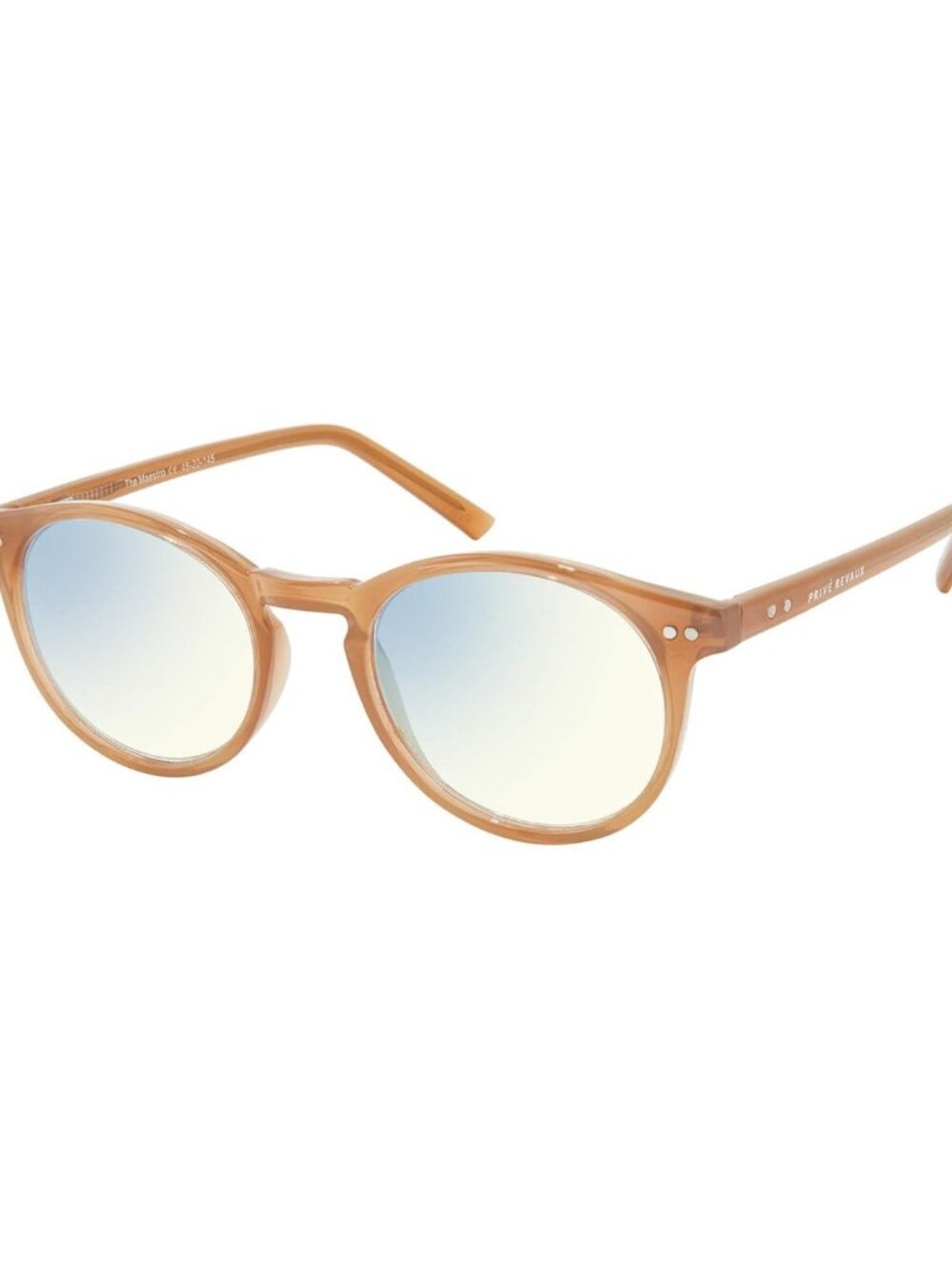Prive Revaux Maestro Unisex Round Reading Glasses Classic Nude Crystal Brown 48m